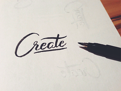 Create brush brush pen lettering single stroke