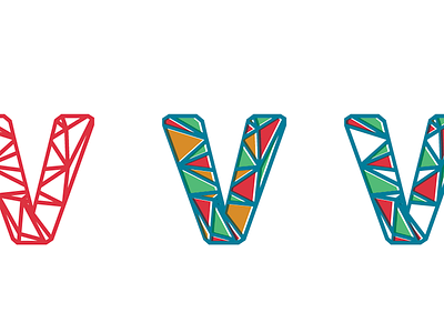 Letter V Logo Concept for Veepio Branding brand branding flat design geometry identity logo mark