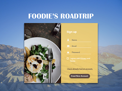 Daily UI | Sign Up food page signup website