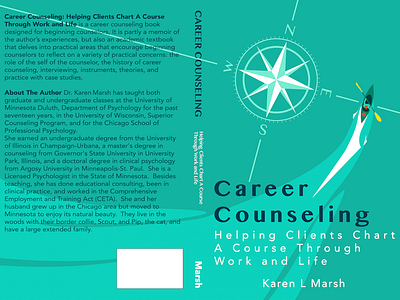 Psychological Career Counseling Book Cover Design boat book cover compass cover design kayak minimal navigation ocean paddle sea water