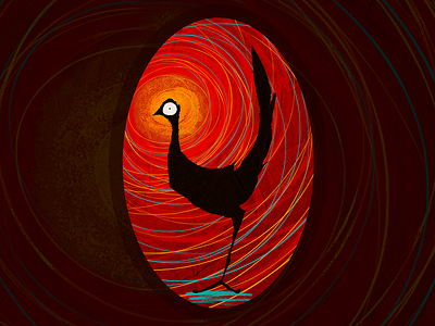 Orbital bird creature illustration vector