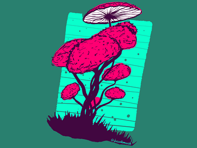 Shrooms fungi inktober 2018 mushrooms vaporwave