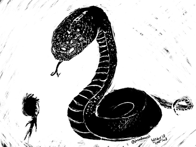 Spell hypnotic hypnotized ink inktober snake spell