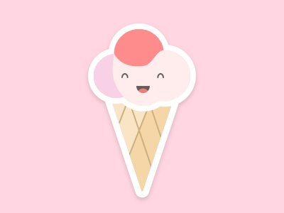 Ice cream art design flat ice cream illustration simple ui vector