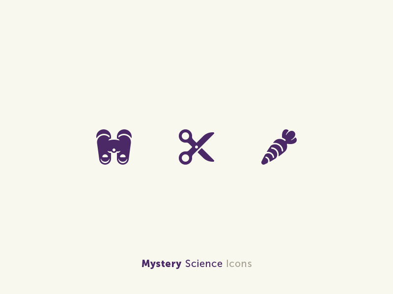 Mystery Science Icons binoculars carrot icons mystery science scissors
