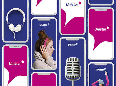 Unistar - Radio Station branding bubble identity logo logotype speech speech bubble star