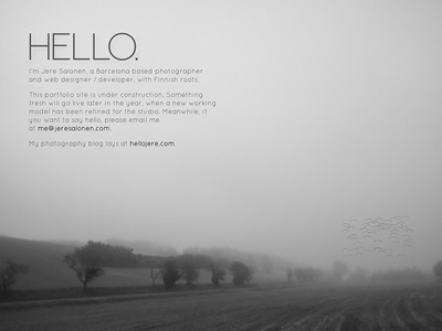 Holding Page background image bw foggy ui web website