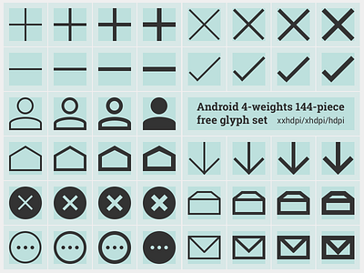 Free Android icons in 4 weights android download free free download glyphs google icons kitkat line shapes simple
