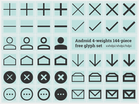 Free Android icons in 4 weights