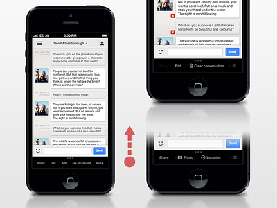 Gchat - Edit mode in a conversation concept app gchat google chat google talk gtalk ios