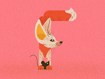 Letter F 36daysoftype animal character fenech flat fox illustration letter mouse typogaphy vector