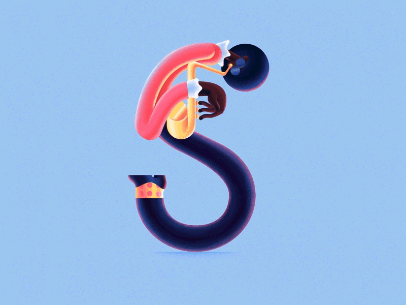 Letter S 36daysoftype animation character digital digitalart flat illustration motion motion design motiongraphics music typography