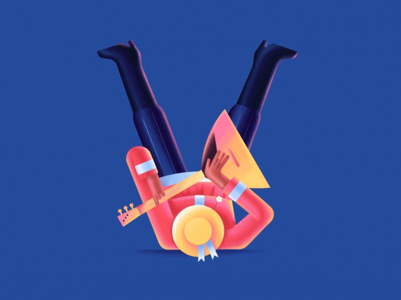 Letter V 36daysoftype animation character graphic design illustration motion motion graphics music typography