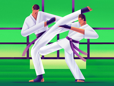 Karate character digital illustration karate oli olympic games sport vector