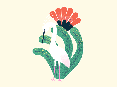 Heron animation bird character flower heron illustration minimal motion plant vector