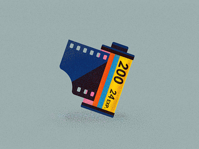 Сamera roll 90s camera roll color illustration minimal photo sticker vector