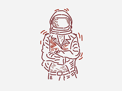 Another Dude form Space abstract astronout line art minimal art simple space art space helmet