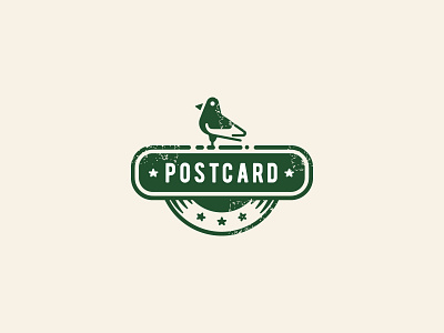 Postcard company Logo concept abstract brand flat icon illustration logo minimalist monochrome negative space simple
