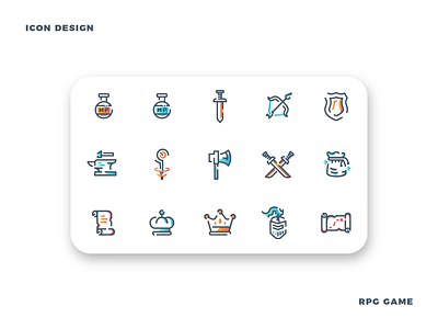 RPG game icon set icon icon design icon set iconography minimalist outlines simple