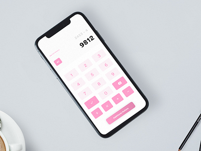 DailyUI Day 4 Challenge android app calculator call challenge clean daily easy gradient ios minimalist numbers pink simple solve t9 ui ux uxer web