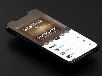 DailyUI Day 9 Challenge android app bastille clean design easy experience ios minimal music player prototype song ui ux uxer