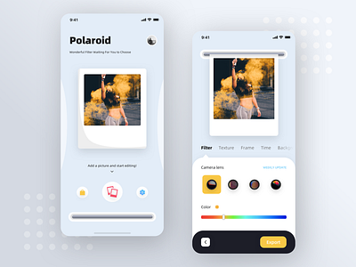 Polaroid background blue camera design detail filter frame gradient instax minimal polaroid red shop shopping texture time ui yellow
