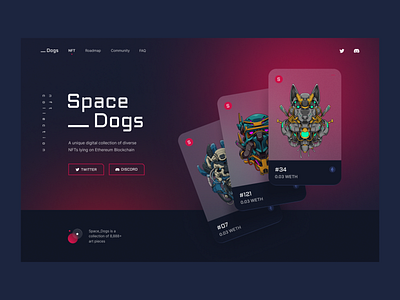 NFT landing page banner bitcoin coins crypto crypto art cryptolandingpage design ethereum landing page nft noise token ui ux web webdesign website