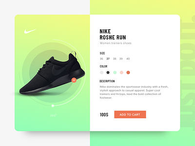 Nike Roche Run design nike page sport ui web