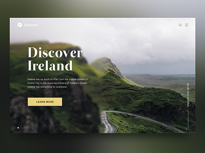 Discover Ireland banner design graphic ireland mountain web web design