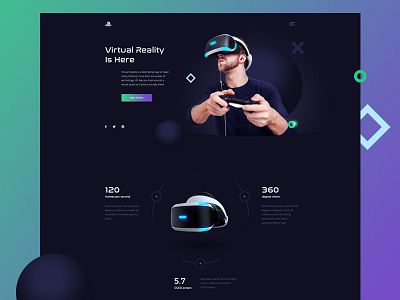 Vr main page concept banner design graphic ui visual vr web webdesign