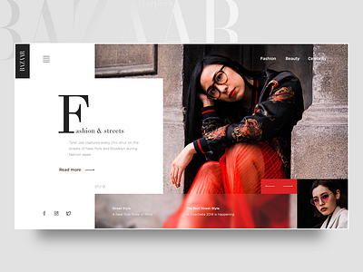 Fashion page concept banner design fashion graphic landing page magazine typography ui ux web webdesign