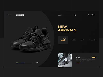 Sneakers Shop main page banner concept design graphic landing page mobile ui ux web webdesign