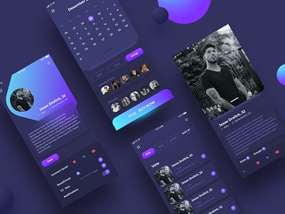 Night Club App Concept app banner design landing page mobile mobile app mobile app design mobile ui ux violet web