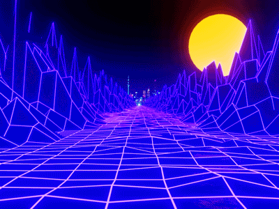 Vaporwave Infinite Run 3d animation 3d art blender loop motion design motion graphics outrun retrowave vaporwave