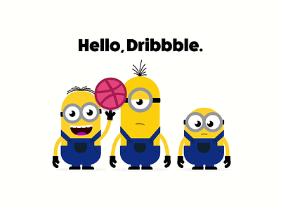 Hello, Dribbble. animation apple motion design fan art hello hello dribbble illustration illustrator minions vector