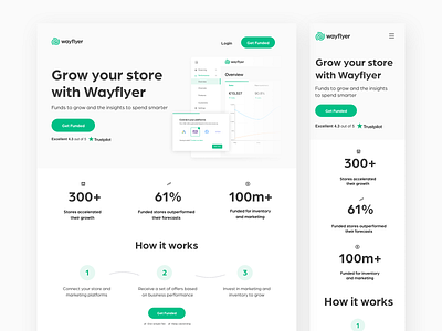 Landing page - Grow your store with Wayflyer