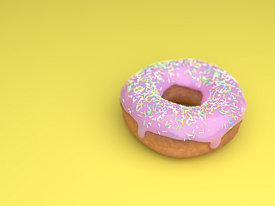 3D donut 3d 3dart 3dblender 3dillustration blender3d blender3dart donut illustration pink render yellow