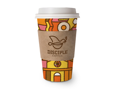 Coffee Cup church coffee stained glass illustration