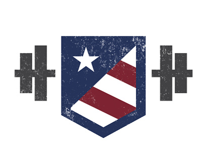 Weightlifting logo america flag icon weights