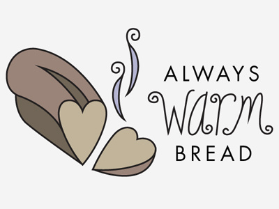Always Warm Bread logo blog bread illustration logo