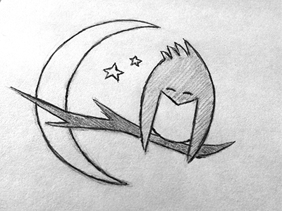 Sleepybird bird illustration sketch