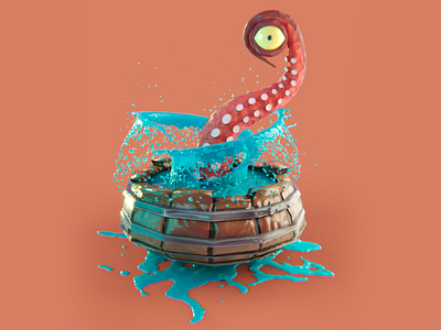 Levi The Water Monster 3d 3d animation 3d character blender3d