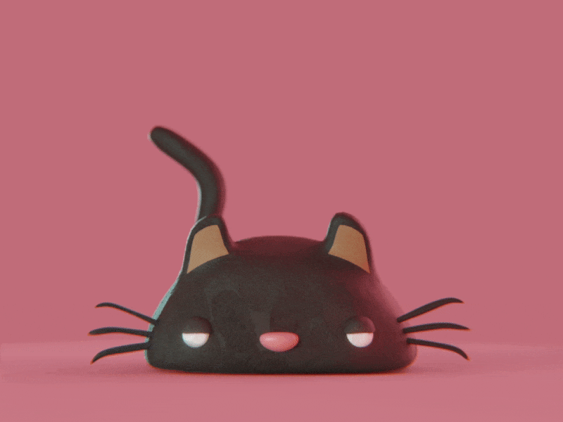 Kitty Cat - Claymation 3d 3d animation 3d character animation blender3d cat character gif