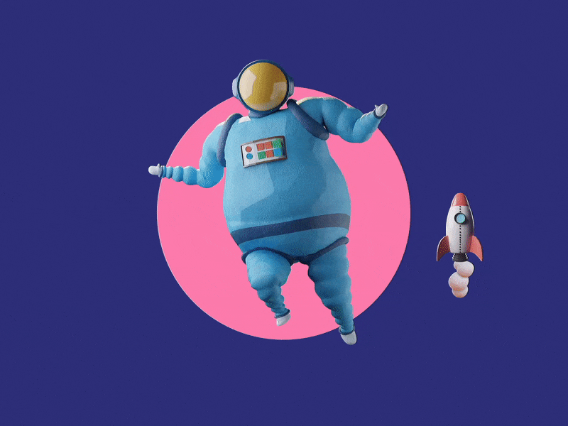 Stuck 3d 3d animation 3d character 3d illustration animation astronaut character rocket