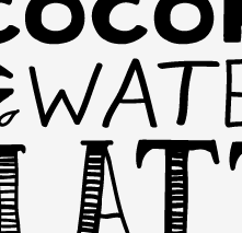 coconut water latte coconut hand type illustration typography