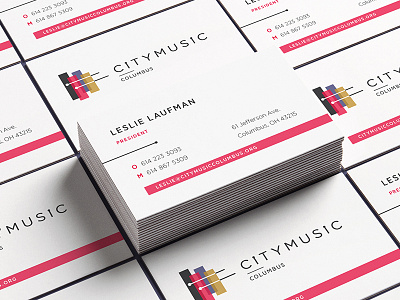 CityMusic Columbus Business Card Concept branding business card collateral color columbus contemporary music