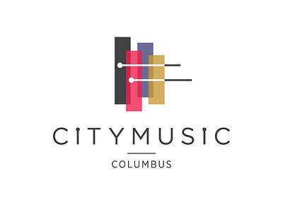 CityMusic Logo, Xylophone Concept branding classy columbus contemporary icon instrument logo modern music nonprofit typography xylophone