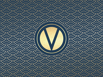 Repeating Pattern for VentureReport brand elegant fancy gold layout metallic navy offset pattern print report shiny