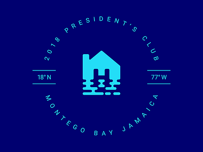 President's Club Seal blue caribbean house icon logo mark seal typography water