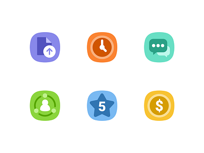 Tone-on-Tone Icons brand bubbly cheerful colorful fun icons rounded tone welcoming